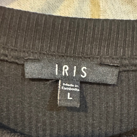 Iris Black Ribbed Knit Top - Picture 2 of 4